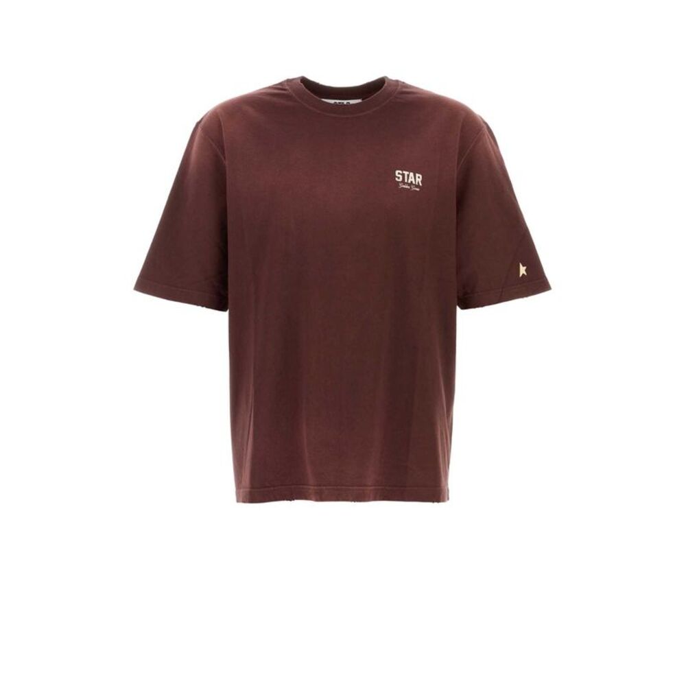 Golden Goose Deluxe Brand Men Burgundy Cotton Oversize T-Shirt